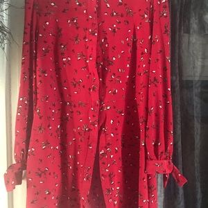 Button front floral dress.